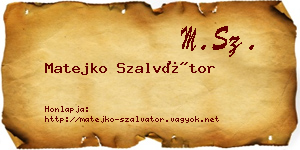 Matejko Szalvátor névjegykártya